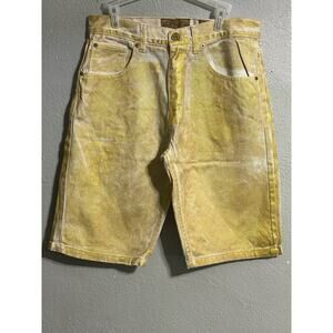 Evolution in Design Shorts Gold Denim Regular Fit Flat Front Zip Size 34